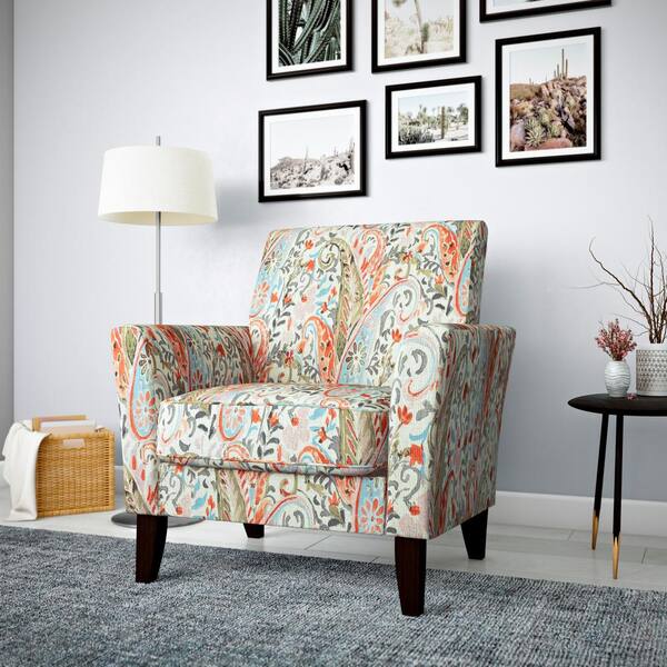 orange paisley chair