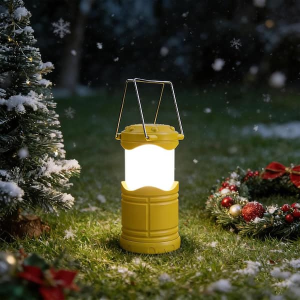 Yellow Battery Powered Portable Collapsible Hanging Night Light