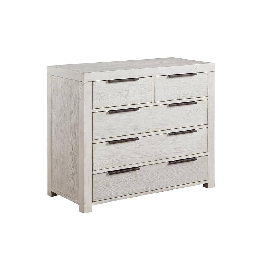 Acme Furniture Celerina 5-Drawer Weathered White Finish Chest of Drawer ...