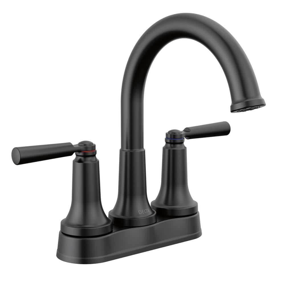 Delta Saylor 4 in. Centerset Double-Handle Bathroom Faucet in Matte ...