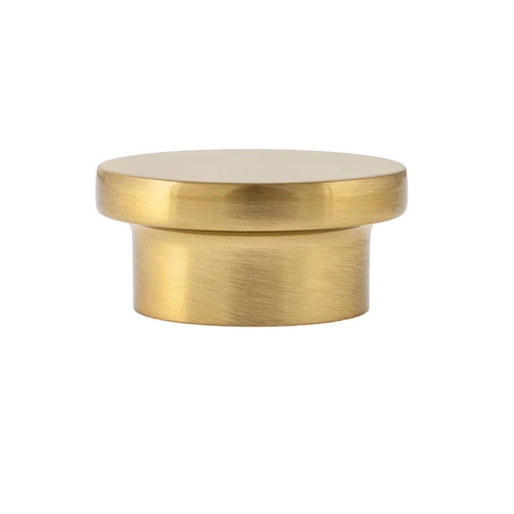 Ethan Satin Brass Round Oversized Knob with Mounting Hardware