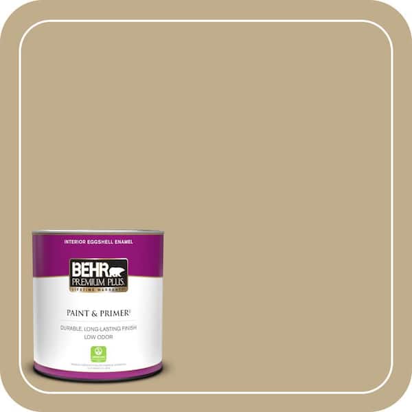 BEHR PREMIUM PLUS 1 qt. #PPU7-21 Woven Straw Eggshell Enamel Low Odor Interior Paint & Primer