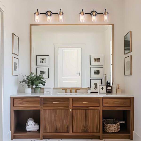 Zevni 21 in. 3-Light Black Bathroom Vanity Light Modern