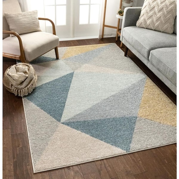 Straten Abstract Design Modern Cream/Beige Area Rug 17 Stories Rug Size: Rectangle 6'7 x 9