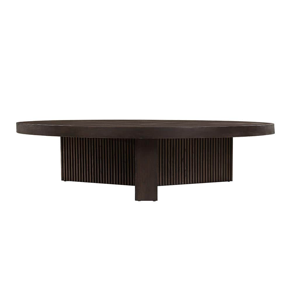 Guido 60" Dark Brown Oak Round Coffee Table