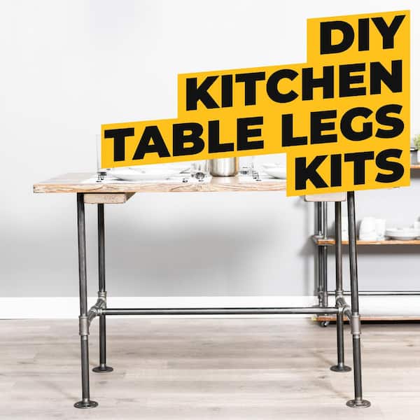 3/4 in. Black Pipe 42.5 in. L x 30 in. H Poker Design Kitchen Table Kit 3/4 in. Black Pipe 42.5 in. L x 30 in. H Poker Design Kitchen Table Kit