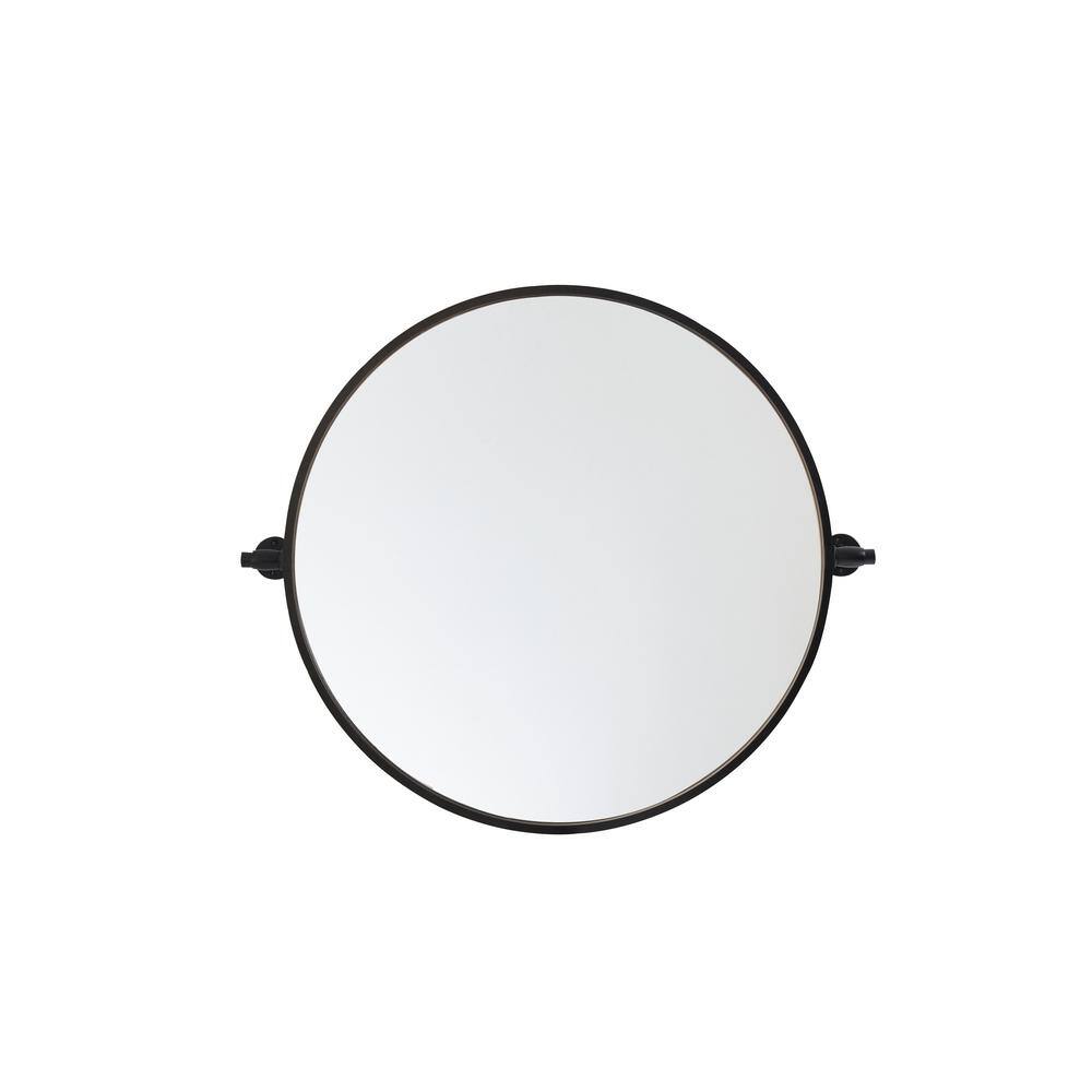 Timeless Home 24 in. W x 24 in. H Aluminum Black Pivot Mirror