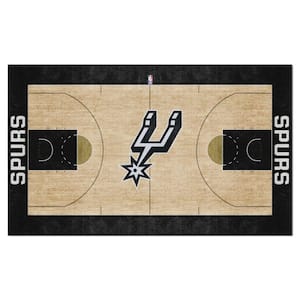 San Antonio Spurs Black 6 ft. x 10 ft. Plush Area Rug