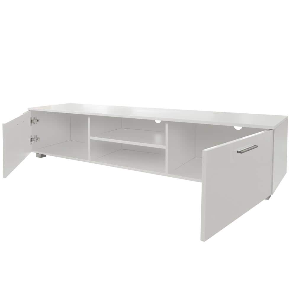 62.99 in. W x 15.75 in. D x 14.17 in. H Bathroom White Linen Cabinet