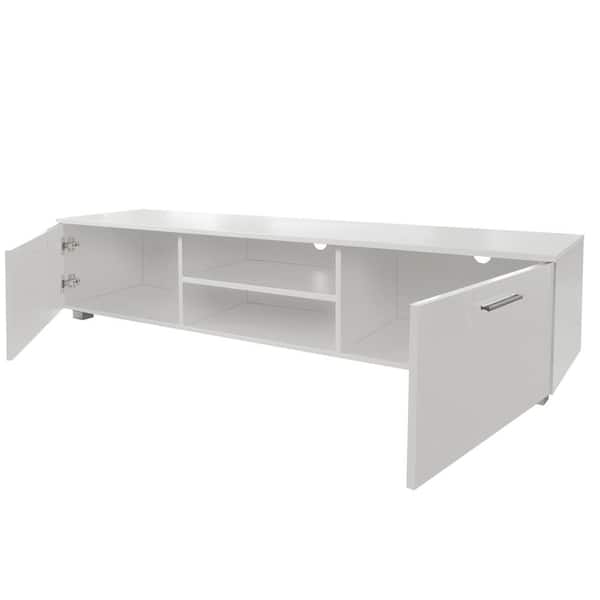 Unbranded 62.99 in. W x 15.75 in. D x 14.17 in. H Bathroom White Linen Cabinet