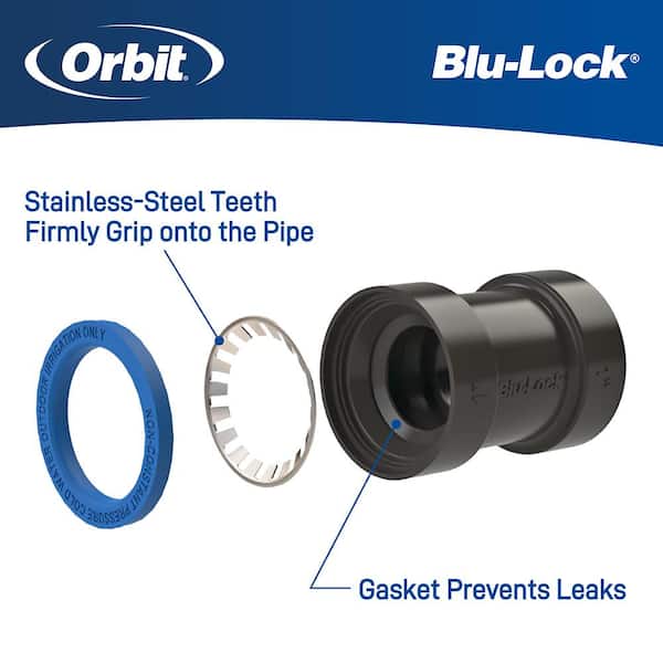 Orbit 1/2 in. Blu-Lock 3X x Barb Adapter 31900H - The Home Depot