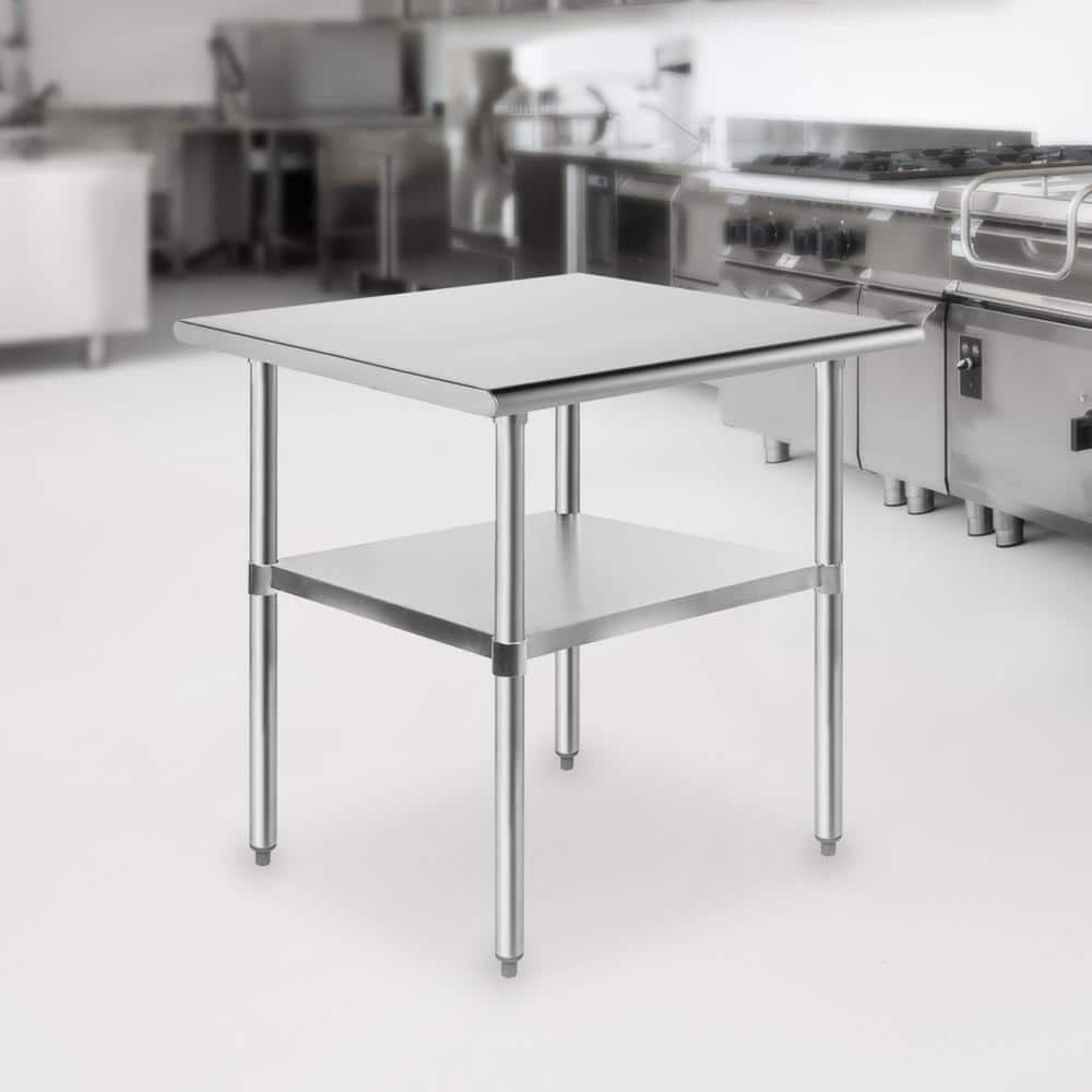 KUTLER 37" Stainless Steel Commercial Prep Table with Undershelf