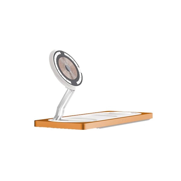 EKIEUDL Elegant 3 in 1-Orange Wireless Charging Station Wireless Charger for iPhone Smart Watch and Airpods