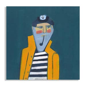 Sailor with Orange Coat by Kate Mancini Unframed Canvas Art Print 22 in. x 22 in.