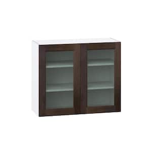 Georgetown 36 in. W x 14 in. D x 30 in. H Assembled Glass Door Wall Kitchen Cabinet in Chestnut
