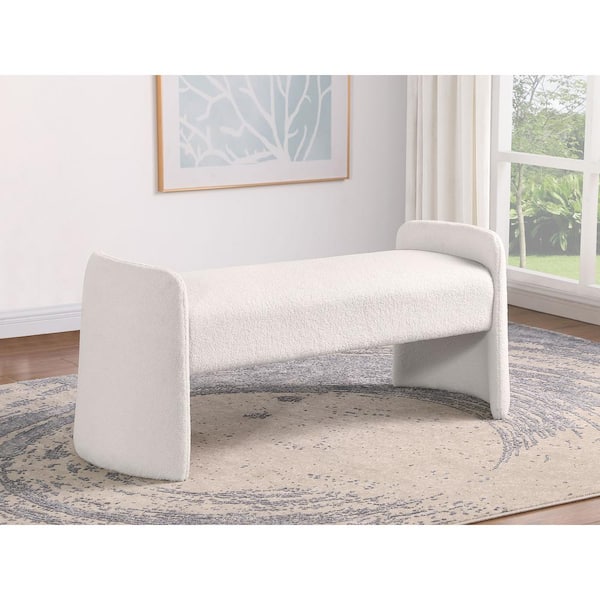 Coaster Peoria 54.5 in. Ivory Bedroom Bench with Short Raised Arms
