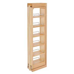 Brown Pull Out Wall Filler Cabinet Wooden Organizer, 42 in. Hgt