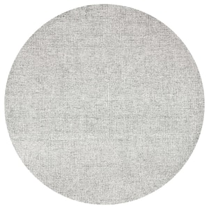London Collection Gray/Ivory 10 ft. Round Hand-Tufted Solid Area Rug