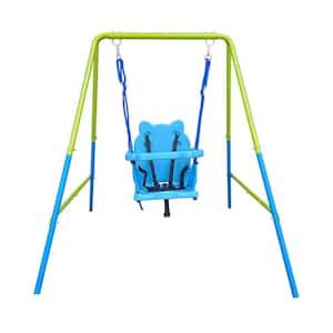 2 in 1 Baby Swing Metal Safe Swing Set for Outdoor Playground for age 3+