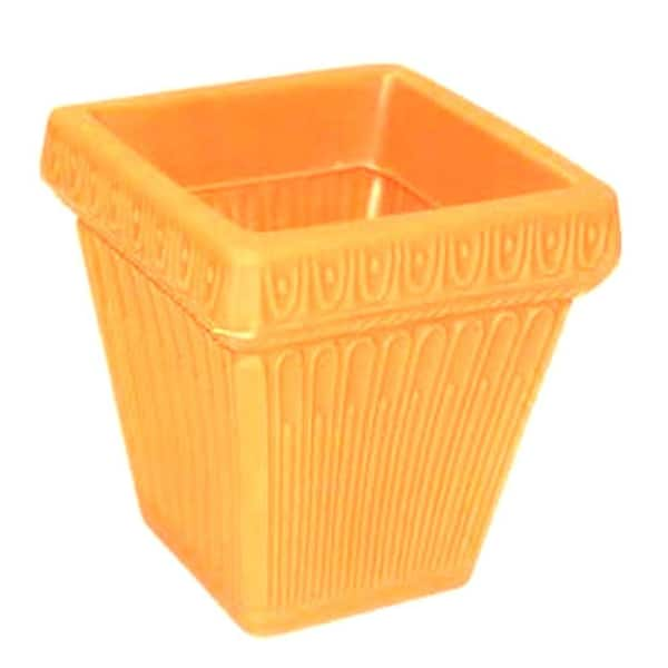 Unbranded 10 in. Square Terra Cotta Resin Flower Pot