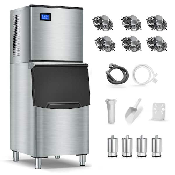 23.4 in. 780 lbs./24H Split Commercial Ice Maker 234-Full Size Ice Cubes/Cycle in Stainless Steel Freestanding