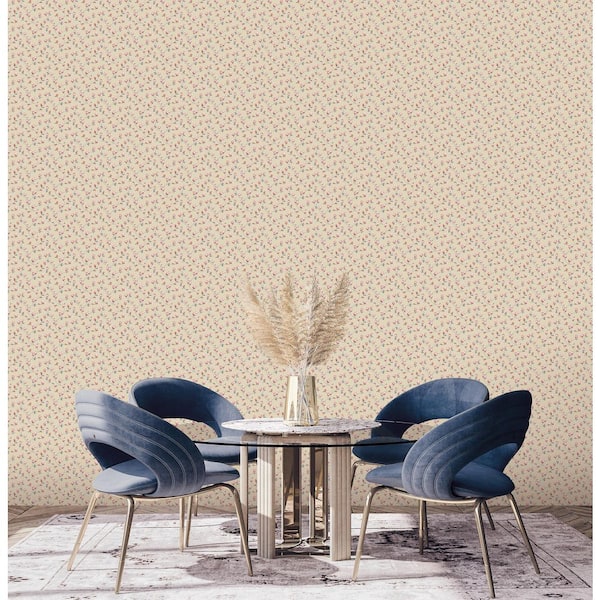 Miniatures 3-Collection Yellow Mini Magnolia Matte Finish Vinyl on Non-Woven Non-Pasted Wallpaper Sample