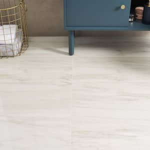 Saroshi Dolomite Snow 11.81 in. x 23.62 in. Polished Marble Look Porcelain Floor and Wall Tile (15.5 Sq. ft. / Case)