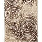 Spiral Medallion Ivory/Brown 5 ft. x 7 ft. Geometric Area Rug