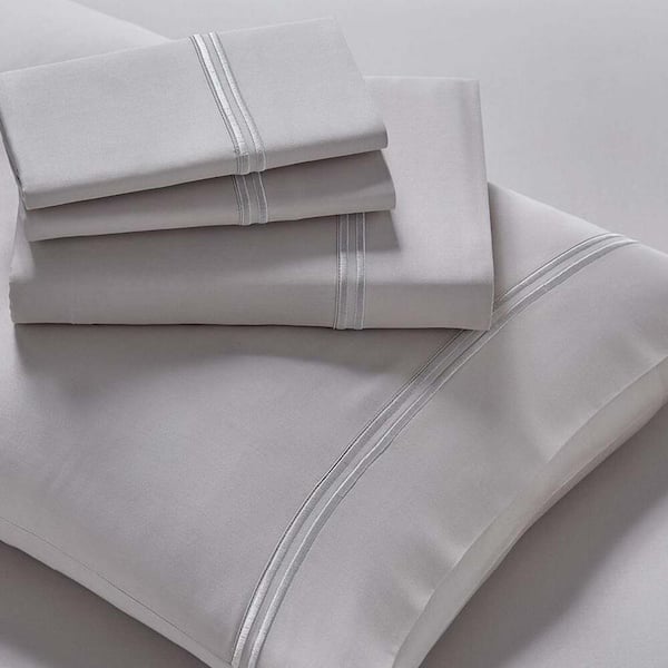 PRICELESS HOME Modal Sateen Dove Gray King Encased Pillowcases (Set of 2)