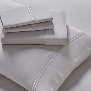 4-Piece Dove Gray Solid Modal Sateen Bed Full Sheet Set