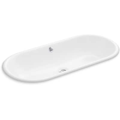 Iron Plains 33 in. Drop In/Undermount Cast Iron Bathroom Sink in White