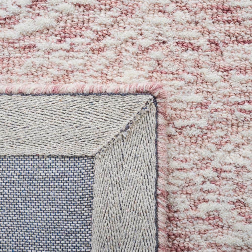 Ivory and Pink Floral Hand-Tufted Wool Area Rug