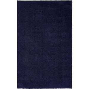 Studio Solid Shag Midnight Blue 5' 0 x 8' 0 Area Rug