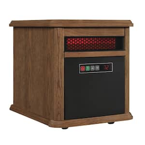 1500-Watt 6-Element Infrared Quartz Electric Portable Heater with Remote Control - Oak