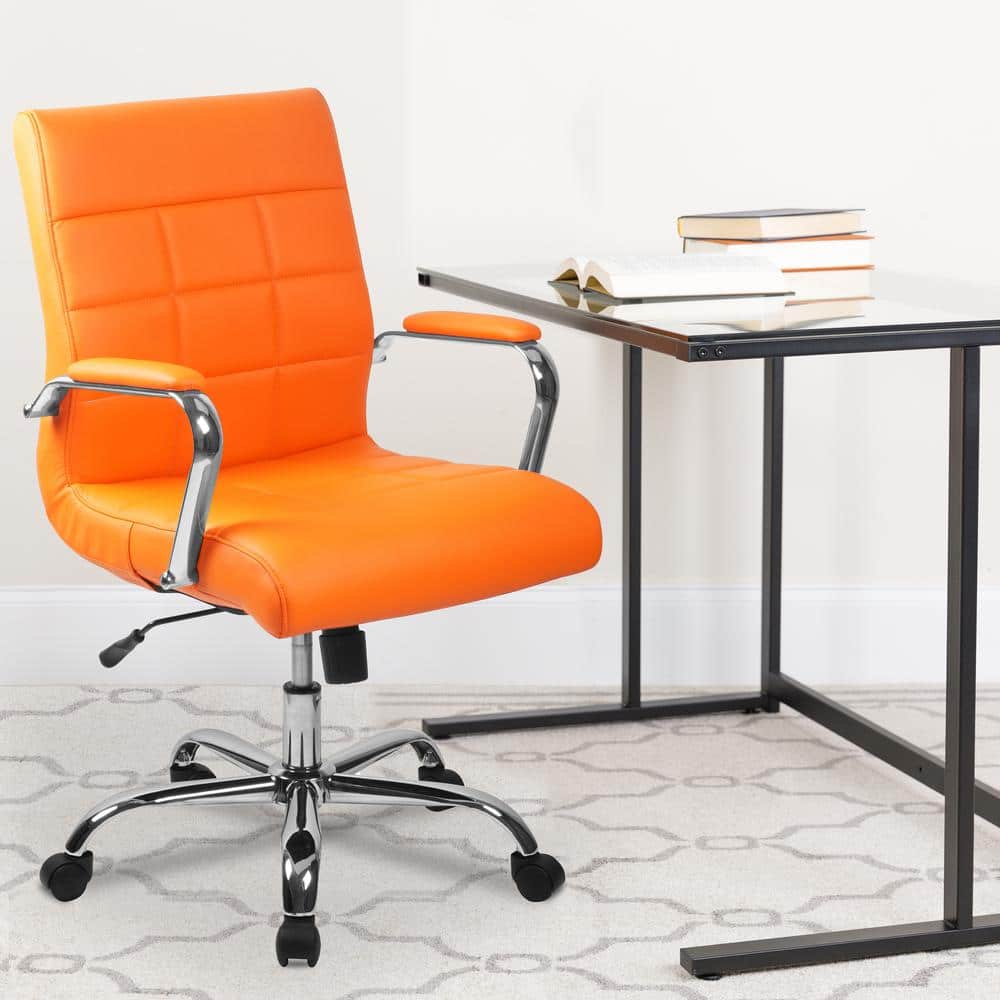 Flash Furniture Vinyl Swivel Office Chair in Orange GO2240ORG