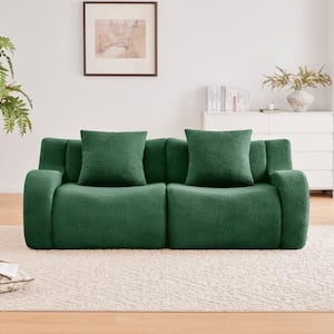 Uixe 80 in. Square Arm Corduroy Fabric Upholstered Rectangle 2