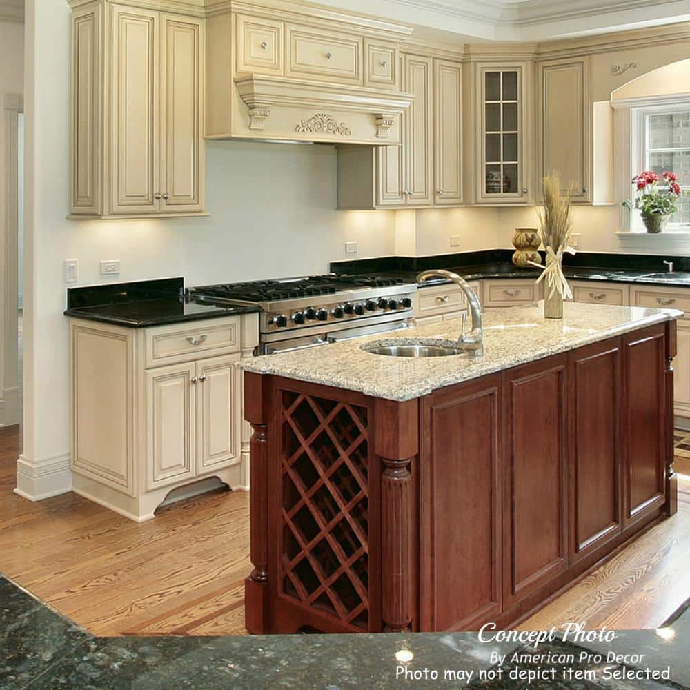 35.25" Unfinished Hard Maple Fluted Kitchen Island Leg