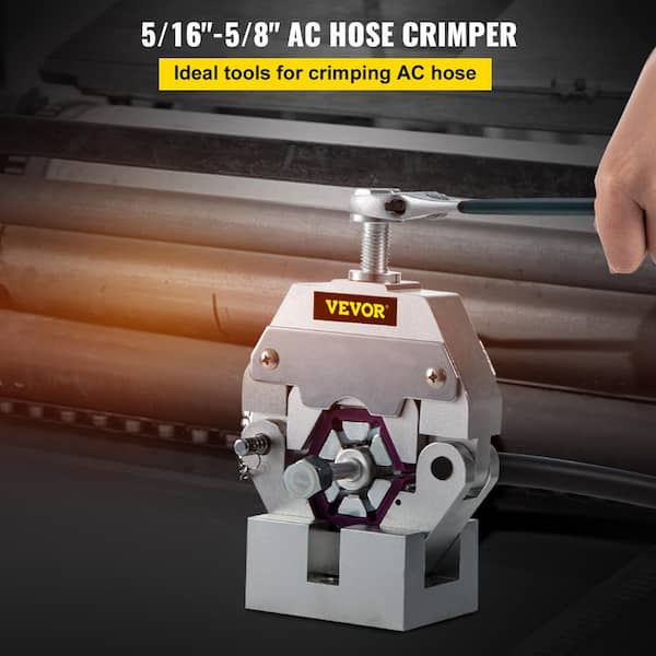 VEVOR Manually Operated AC Hose Crimper Hydra-Krimp Aluminum Alloy Crimping  Tool Kit Handheld 1.4 in. with 4 Dies for A/C Car YJQ71550RG0000001V0 - The  Home Depot