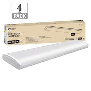4 ft. 96-Watt Equivalent 5200 Lumens White Integrated LED Shop Light Garage Light 120-277v 4000K Bright White (4-Pack)