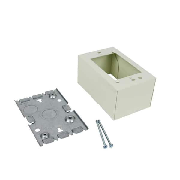Legrand Wiremold 500 and 700 Series Metal Raceway 2-1/4 in. Extra Deep 1-Gang Switch/Receptacle Electrical Box, Ivory