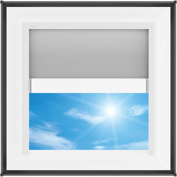 22-1/2 in. x 22-1/2 in. Fixed Curb Mount Skylight with Laminated Low-E3 Glass, White Solar Powered Room Darkening Shade