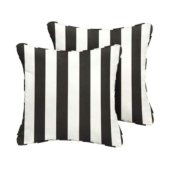 Outdoor black and white shop pillows