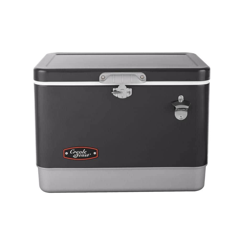 Creole Feast 54- Quart Portable Cooler, 4-Day Ice Retention Chest Box for  Camping in black CL5401D - The Home Depot