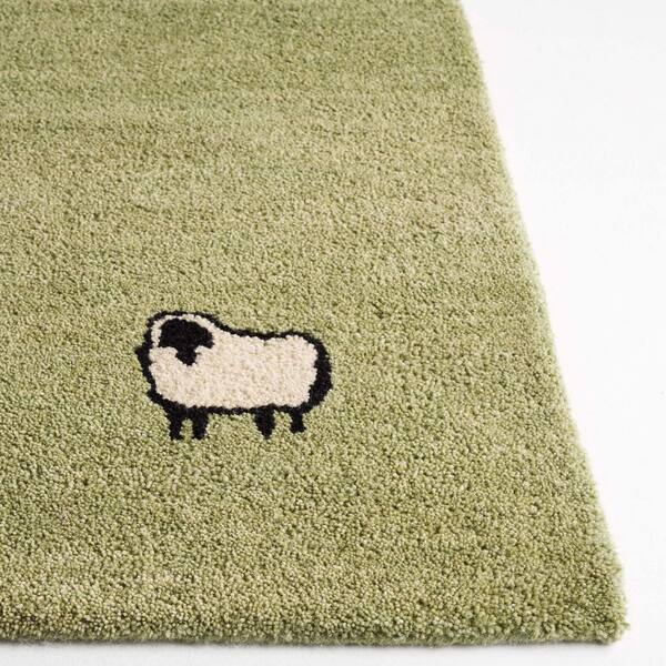 SAFAVIEH Himalaya 3 ft. x 5 ft. Light Green Solid Sheep Area Rug