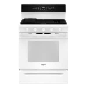 30 in. 5-Burners Freestanding Gas Range in White with Air Cooking Technology