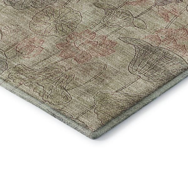 Mayfield Premium Machine Washable Abstract AMF2128 Brown 10 ft. x 14 ft. Area Rug