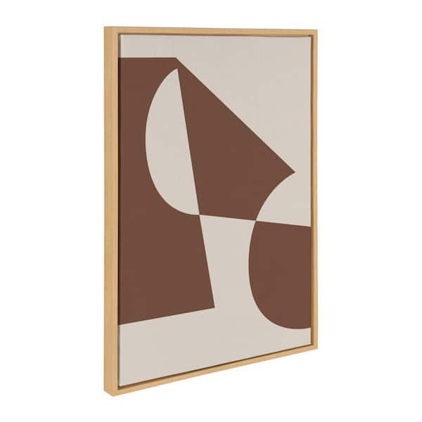 Kate and Laurel Sylvie "Eye Catching Sleek Abstract 5-Brown and Beige" by the Creative Bunch Studio Framed Art Print 23 in. x 33 in.