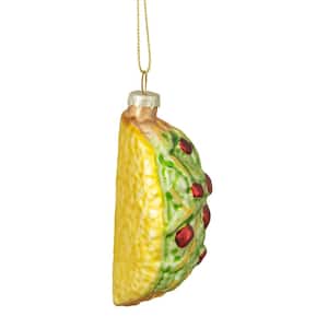 3.5 in. Yellow Taco Glass Christmas Ornament