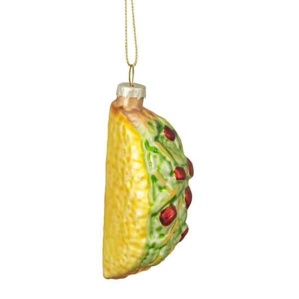Northlight 3.5 in. Yellow Taco Glass Christmas Ornament