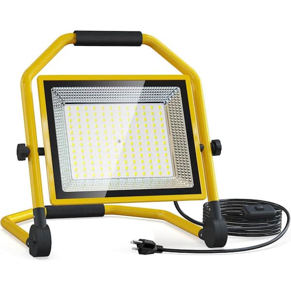 120 Volt Portable LED Work Light with Adjustable Stand, Waterproof Job Site Lighting for Garage, Workshop, Construction